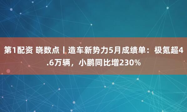 第1配资 晓数点丨造车新势力5月成绩单：极氪超4.6万辆，小鹏同比增230%